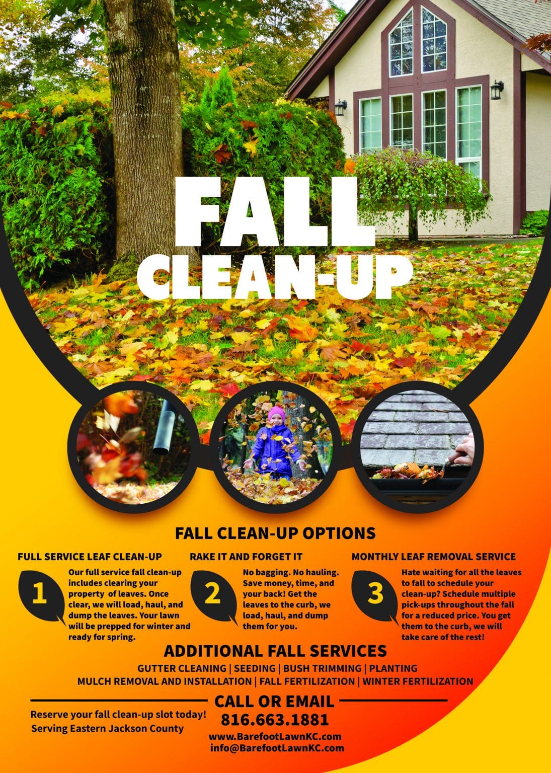 Fall Cleanup and Lawn Services Barefoot Lawn Care Kansas City